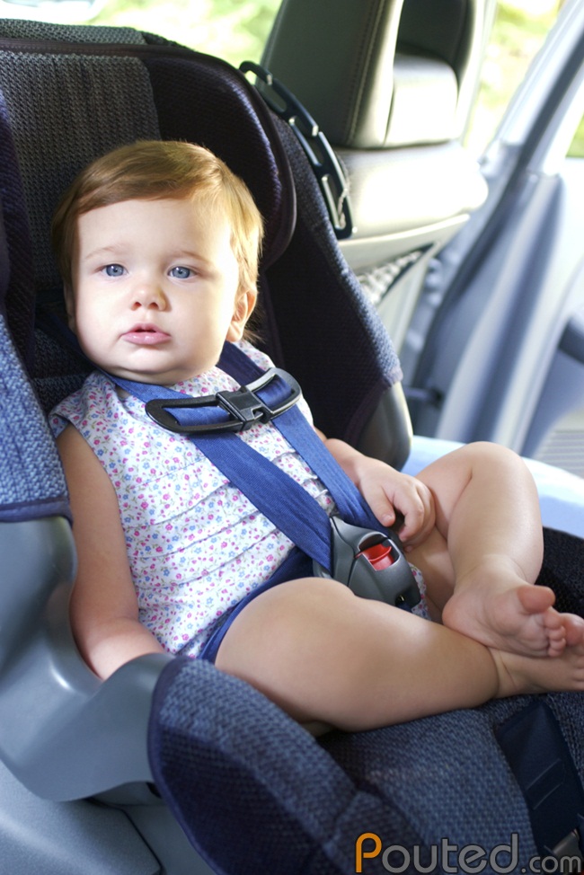 Baby on the car seat